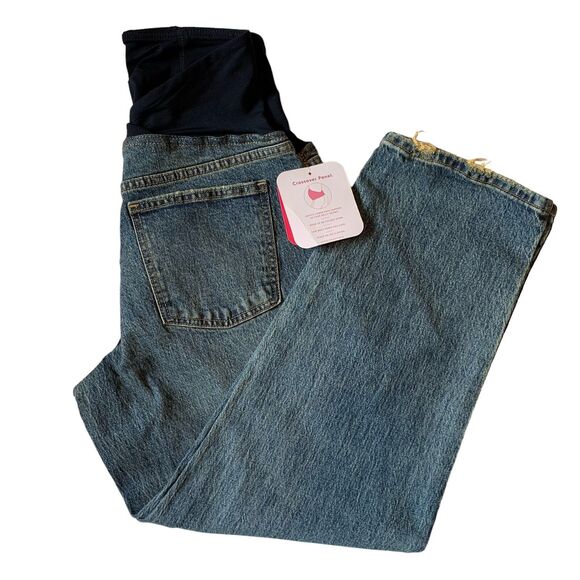 MATERNITY Jeans INGRID & ISABEL Crossover Panel Vintage Straight Capri's size 4 - Picture 7 of 7